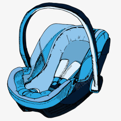 蓝色儿童座椅矢量图素材