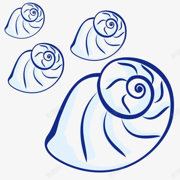 手绘蓝色海螺png免抠素材_新图网 https://ixintu.com 创意图 卡通 可爱 彩色图 手绘图 海螺 简单 背景