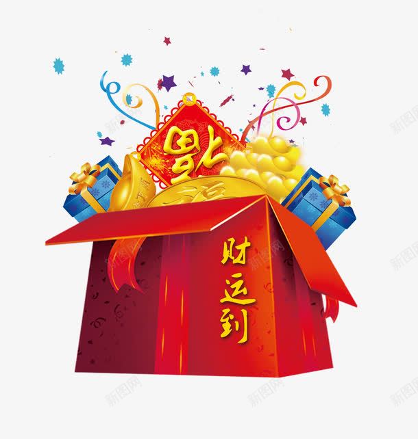 新年好运到png免抠素材_新图网 https://ixintu.com 中国风 好运图 新年 福 红色