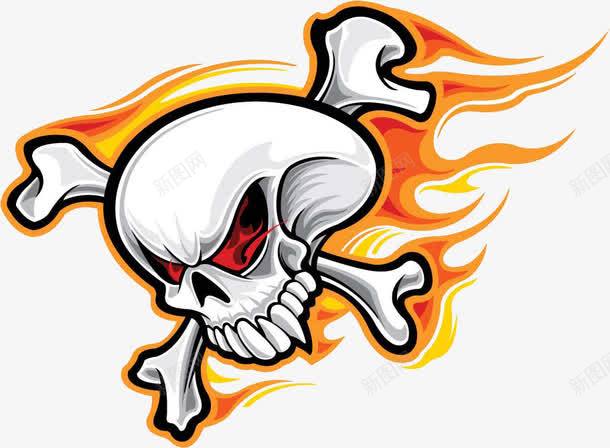 燃烧的骷髅头图标png_新图网 https://ixintu.com 卡通手绘图标 手绘图标 手绘骷髅头 燃烧的骷髅头 骷髅头