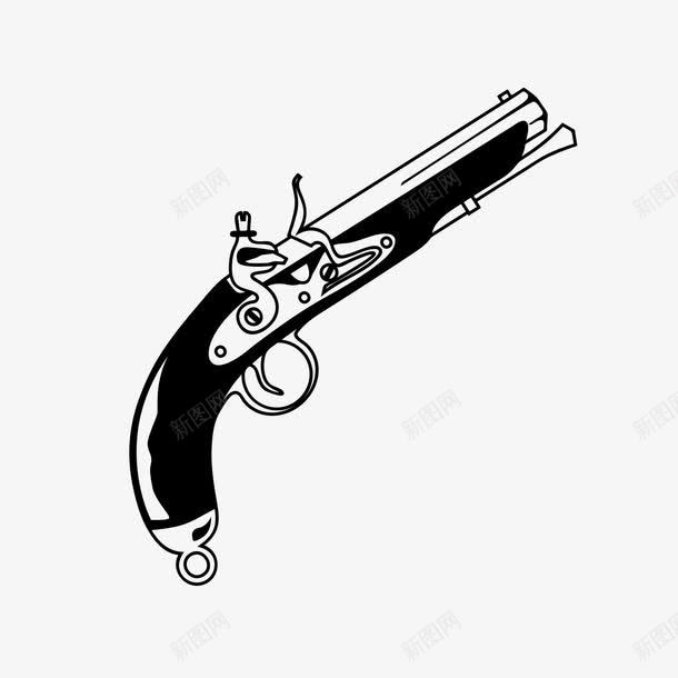 一把手枪png免抠素材_新图网 https://ixintu.com 一把 手枪 手绘 简图 黑色