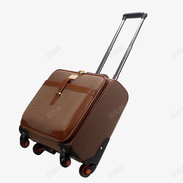深咖色皮扣旅行箱png免抠素材_新图网 https://ixintu.com 产品实物 拉杆箱 旅行箱 深咖色 皮扣