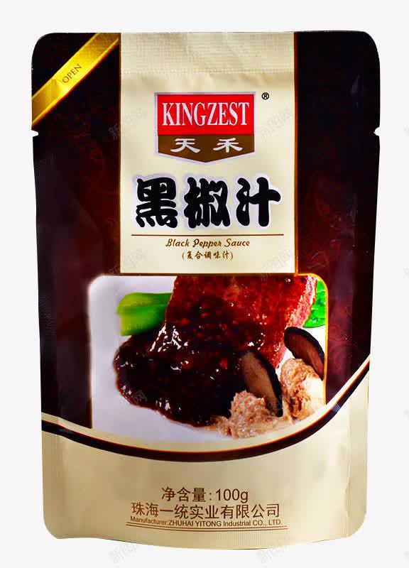 天禾黑椒汁png免抠素材_新图网 https://ixintu.com 天禾 袋装 酱料汁 食物调料 黑椒汁 黑胡椒