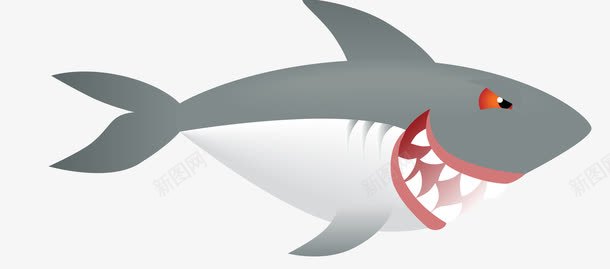 灰色露齿海洋卡通鲸鱼png免抠素材_新图网 https://ixintu.com 海洋卡通 灰色露齿 矢量鲸鱼 鲸鱼元素
