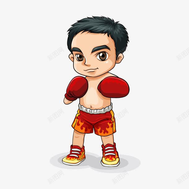 拳击人物png免抠素材_新图网 https://ixintu.com 卡通拳击人物 卡通男生 拳击人物