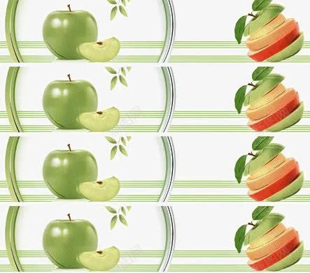 青苹果和苹果汉堡包png免抠素材_新图网 https://ixintu.com 条纹 直线 红色 绿色