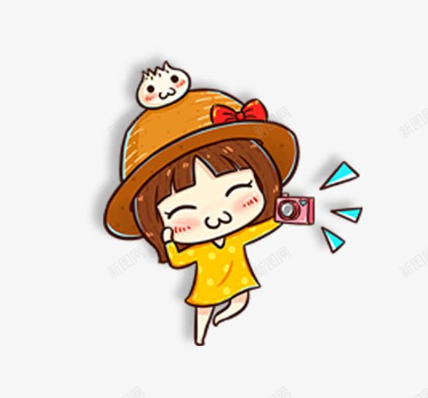 卡通小女孩png免抠素材_新图网 https://ixintu.com 卡通 小女孩 拍照
