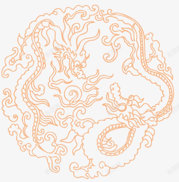 复古龙纹底纹png免抠素材_新图网 https://ixintu.com 复古 底纹 龙纹