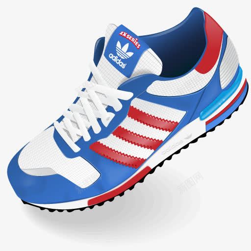 Adidas跑步鞋蓝白色图标png_新图网 https://ixintu.com adidas 图标 白色 白鞋 跑步鞋