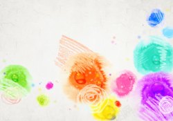 彩色水墨抽象花朵背景素材