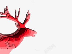 动物内脏红色的鹿高清图片