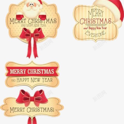 圣诞节标签图png免抠素材_新图网 https://ixintu.com 圣诞帽 圣诞老人 英文字母 设计图