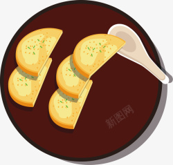 饼类素材黄色的饼类食物矢量图高清图片