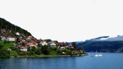 瑞士图恩湖十四素材