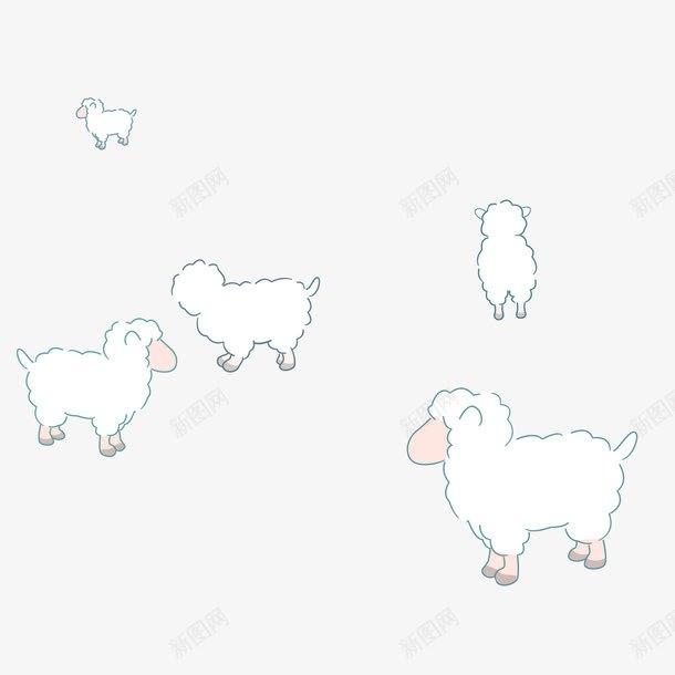 小绵羊图案png免抠素材_新图网 https://ixintu.com 图案 小绵羊 小绵羊图案 手绘 白色