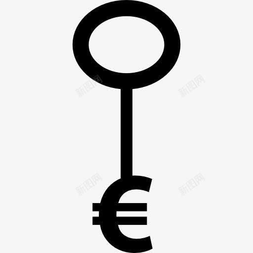 欧元的关键形态图标png_新图网 https://ixintu.com 工具 工具和用具 形 形状 欧元 符号 钥匙