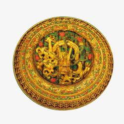 中国风古典圆盘雕刻龙素材