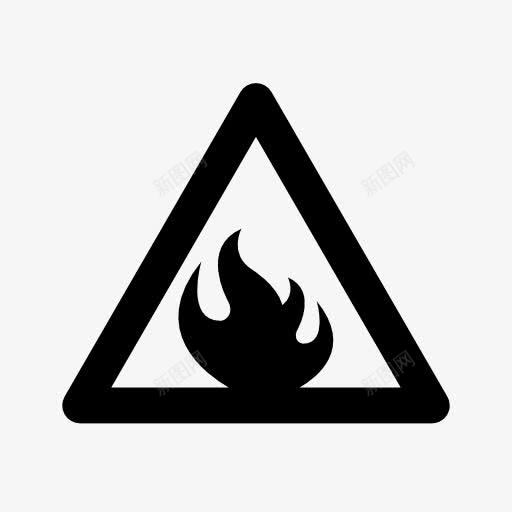 当心火灾警告标志图标png_新图网 https://ixintu.com 警告