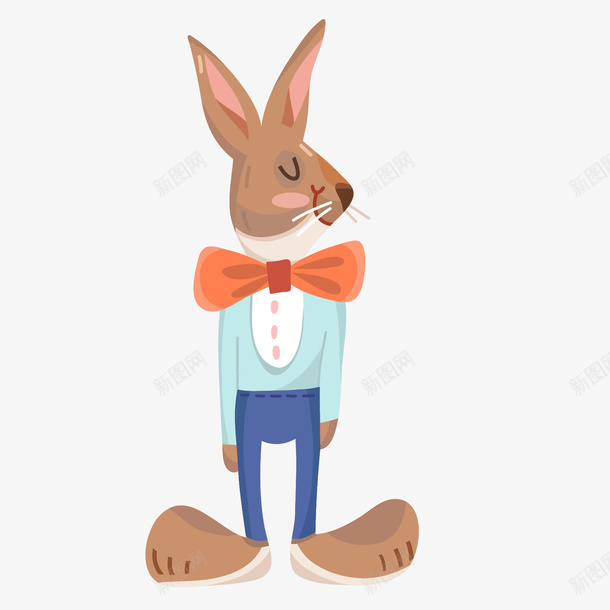 灰蓝色的卡通兔子先生矢量图ai免抠素材_新图网 https://ixintu.com 兔子先生 卡通 卡通兔子 灰色 蓝色 蓝色兔子 矢量图