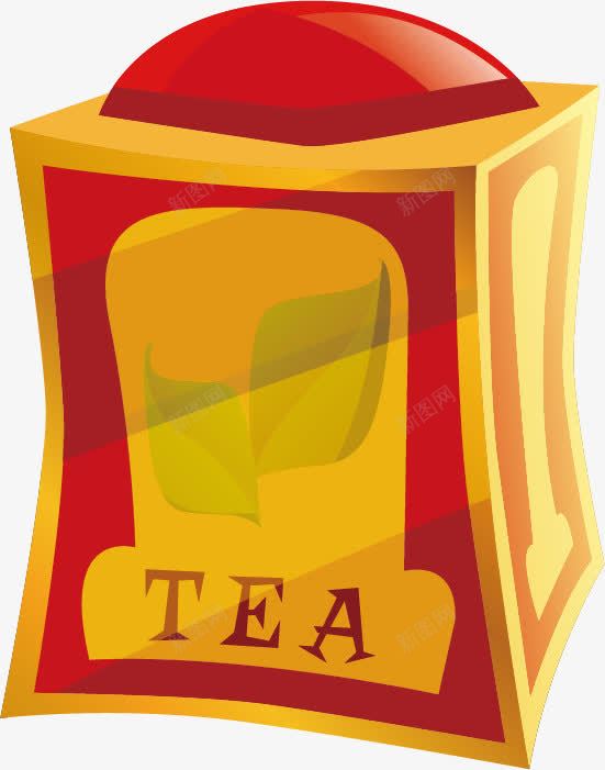红茶茶罐png免抠素材_新图网 https://ixintu.com 玻璃质感 琉璃质感 红色 罐子 茶 茶具