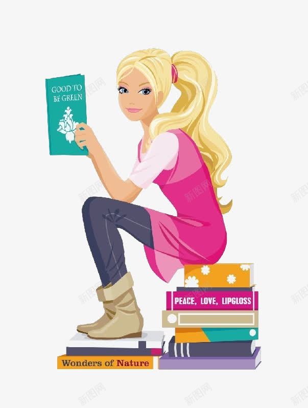坐在看书的金发女孩png免抠素材_新图网 https://ixintu.com PNG免费素材 坐在书上的女孩 紫衣女孩 蓝色的书本 读书的人 金发女孩