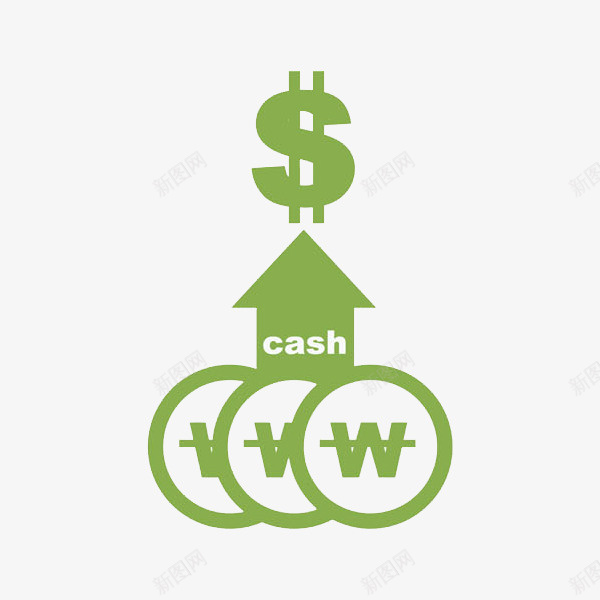 创意货币符号png免抠素材_新图网 https://ixintu.com 创意的 办公 卡通 外汇 符号 绿色的 英文字 货币