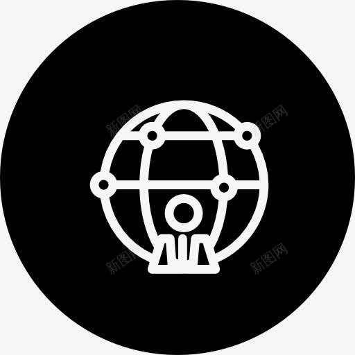 世界上的一个人的轮廓符号在一圈图标png_新图网 https://ixintu.com 人 企业 国际 圆 圆形的轮廓 接口 电网 象征世界