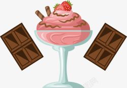 水果冰淇淋杯蛋糕巧克力素材