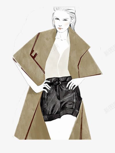 美女模特png免抠素材_新图网 https://ixintu.com 手绘美女模特 时尚美女插画 模特插画