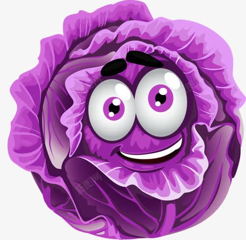 紫色卡通包菜png免抠素材_新图网 https://ixintu.com 包菜 紫色卡通 菜 食材