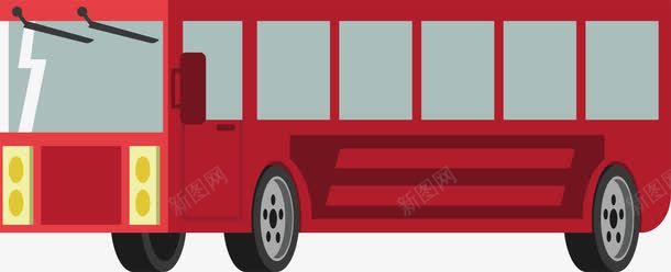 巴士大客车png免抠素材_新图网 https://ixintu.com 客车 巴士 矢量素材 红色