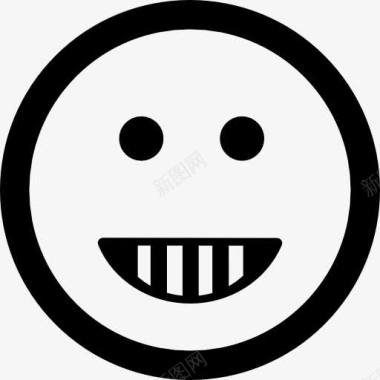 表情快乐微笑的方脸的形状图标图标