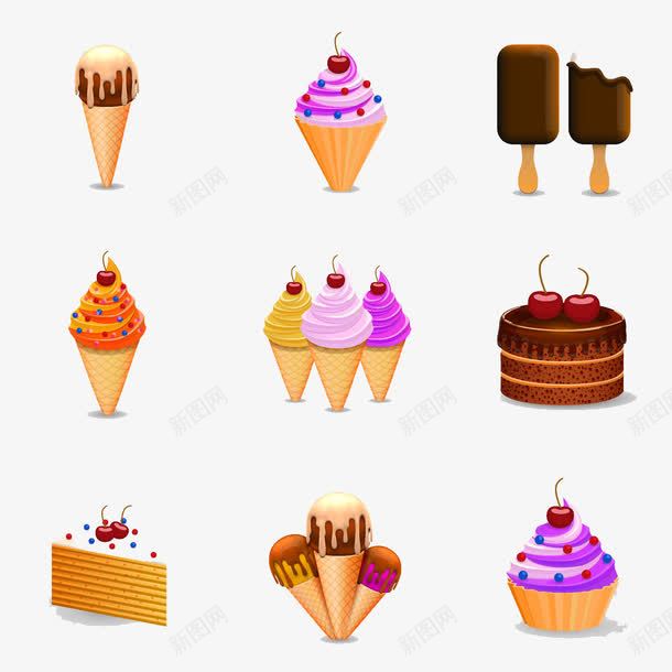 冰淋淇和小蛋糕png免抠素材_新图网 https://ixintu.com 冰淋淇和小蛋糕冰淋淇和小蛋糕模板下载冰淋淇小蛋糕食物西点