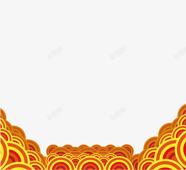 中国风黄红色装饰纹样png免抠素材_新图网 https://ixintu.com 中国风 喜庆 红色 装饰 黄色