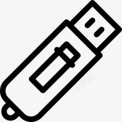 USB存储设备倾斜的pendrive图标高清图片