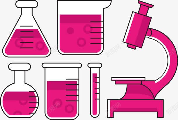 粉色医疗液体png免抠素材_新图网 https://ixintu.com 显微镜 粉色 量杯