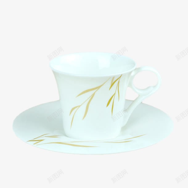 白色花纹咖啡杯碟png免抠素材_新图网 https://ixintu.com 咖啡杯 咖啡碟 杯子 碟子
