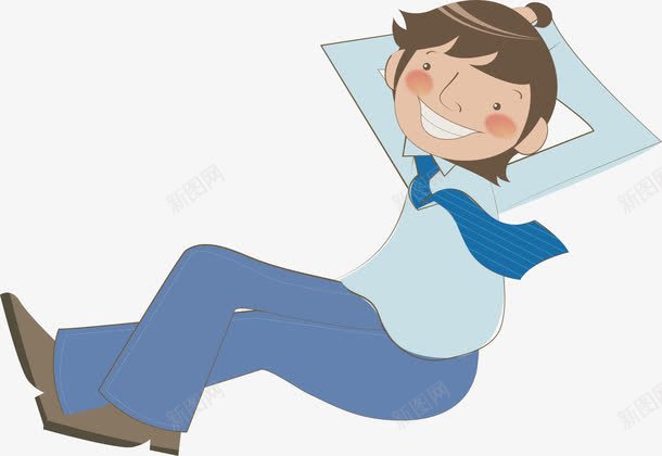 躺着的男孩插画png免抠素材_新图网 https://ixintu.com 抱头 男孩 躺着