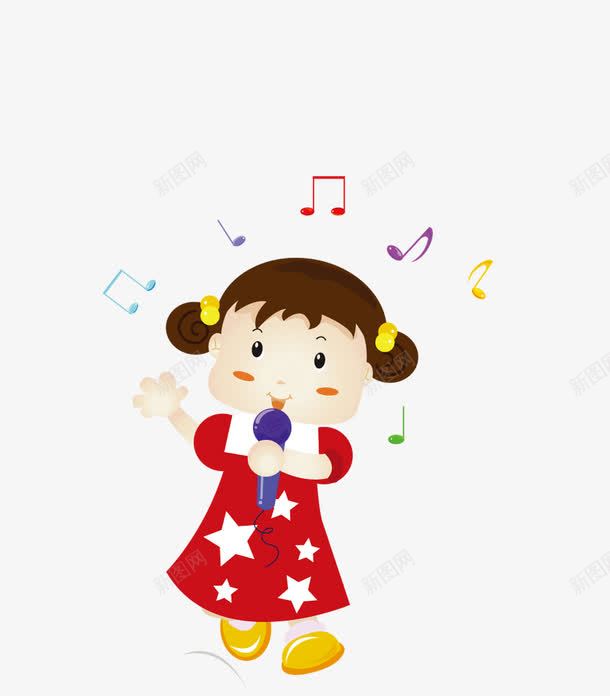 唱歌的小女孩插图元素png免抠素材_新图网 https://ixintu.com 元素 唱歌 女孩 插图