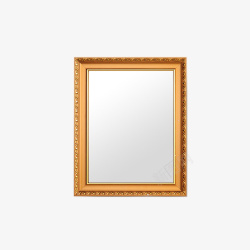 方镜金色欧式浴室镜子高清图片