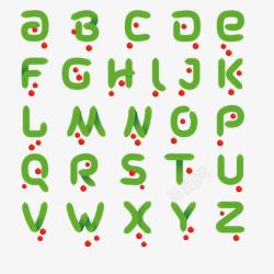 松枝字母绿色松枝字母高清图片
