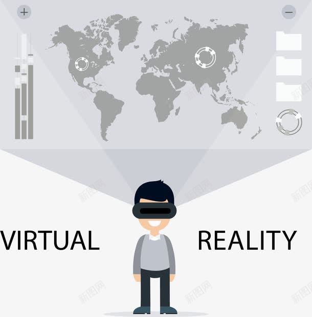 手绘VR体验png免抠素材_新图网 https://ixintu.com 体验 卡通 手绘