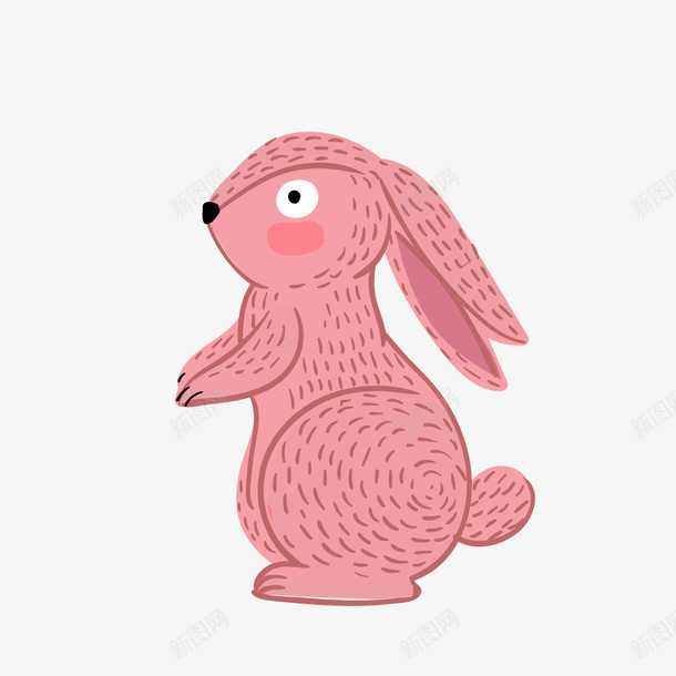 粉色卡通小兔子png免抠素材_新图网 https://ixintu.com 卡通兔子 卡通小兔子 粉色兔子 背景装饰