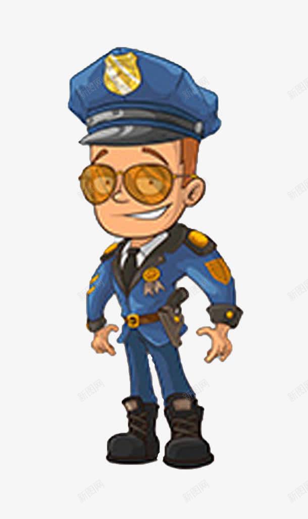 卡通警察png免抠素材_新图网 https://ixintu.com 戴墨镜的警察 穿蓝色警服的警察 警卫制服 警察png图片 警察免抠