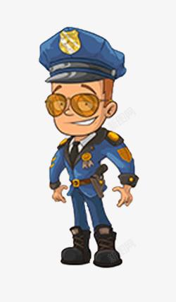 穿蓝色警服的警察卡通警察高清图片