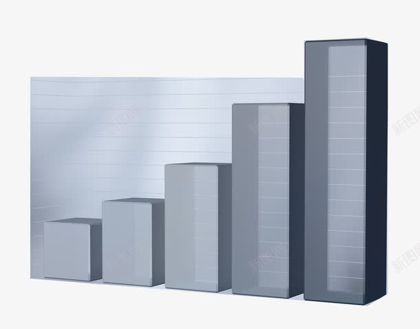 灰色立体柱状图png免抠素材_新图网 https://ixintu.com 向上 柱状图 灰色 立体 股市走势图 走势