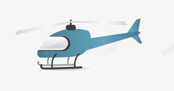蓝色卡通立体直升机png免抠素材_新图网 https://ixintu.com 卡通 直升机 立体 蓝色