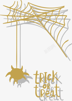 金色蜘蛛网矢量图素材