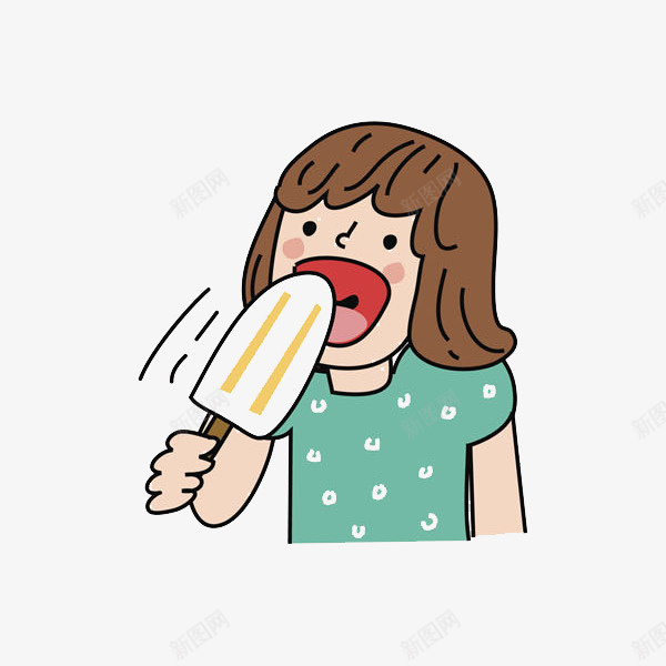 手绘吃冰淇淋的女孩png免抠素材_新图网 https://ixintu.com 冰淇淋 卡通手绘 女孩 孩子 水彩 食物 高兴