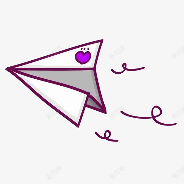 紫色卡通纸飞机装饰图案png免抠素材_新图网 https://ixintu.com 免抠PNG 卡通 紫色 纸飞机 装饰图案